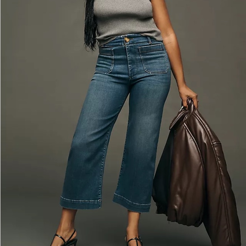 The Colette Crop Wide-Leg Jeans by Maeve